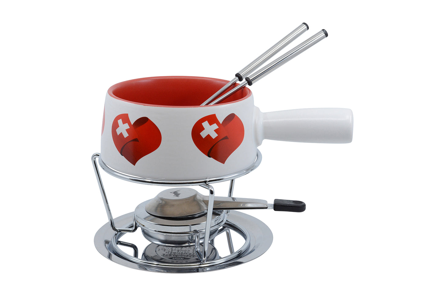 Käsefondue-Set S16 "Swiss Love", Ø 16 cm, 5-teilig