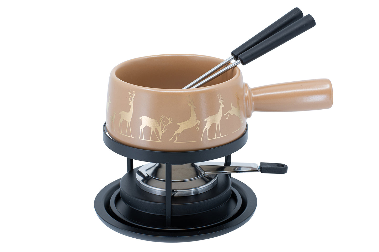 Käsefondue-Set S16 "Hirsch Gold", Ø 16 cm, 5-teilig