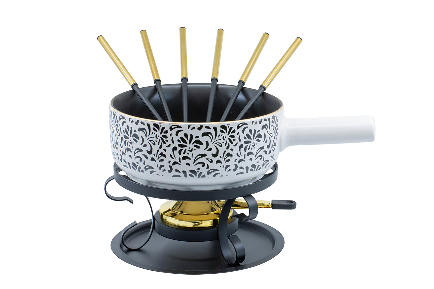 Käsefondue-Set E22 "Floral", Ø 22 cm, 9-teilig