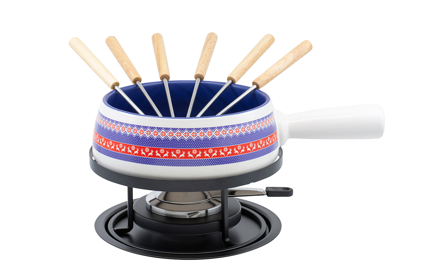 Käsefondue-Set M22 "Hirsch Wollband", Ø 22 cm, 9-teilig