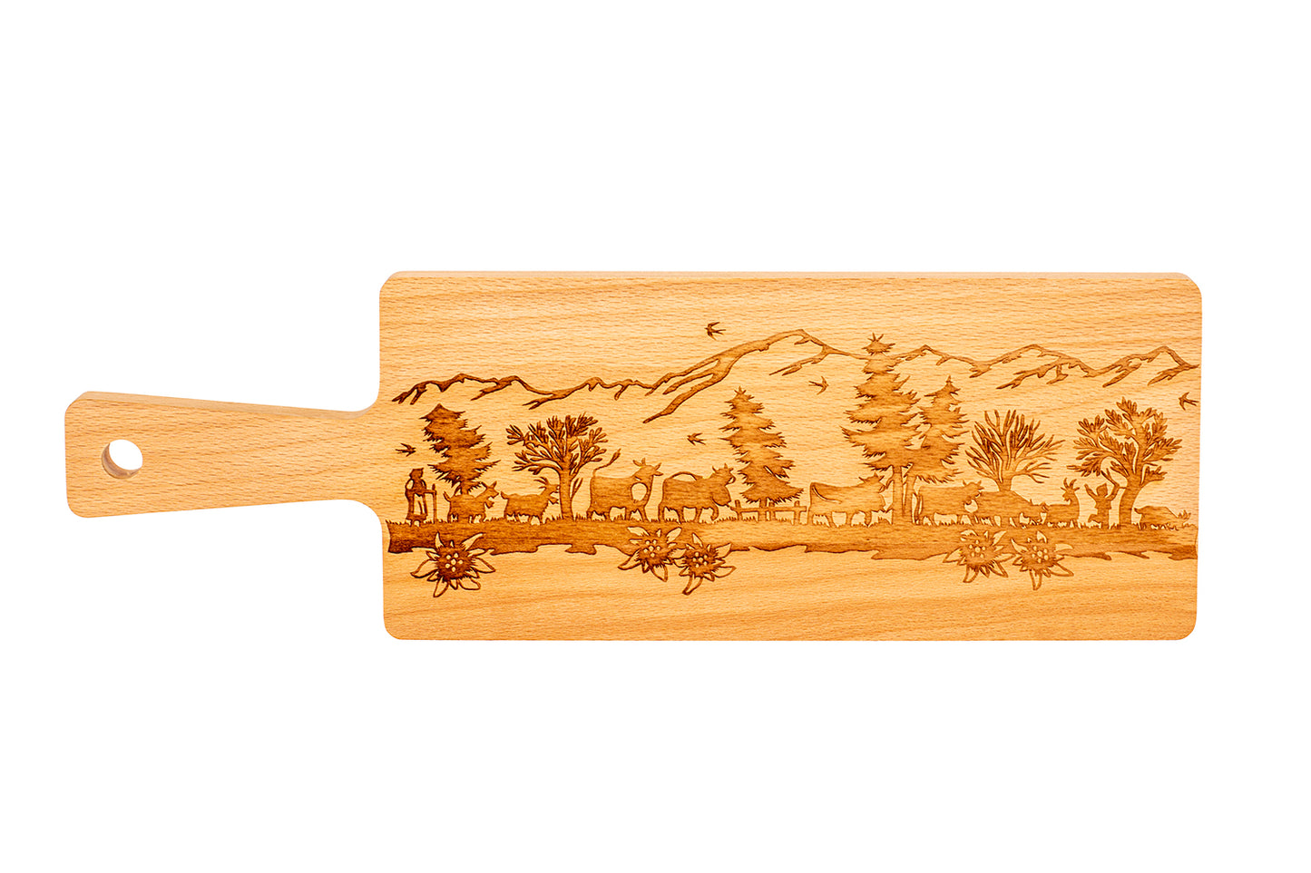 Holzbrett "Alpaufzug", div. Ausführungen