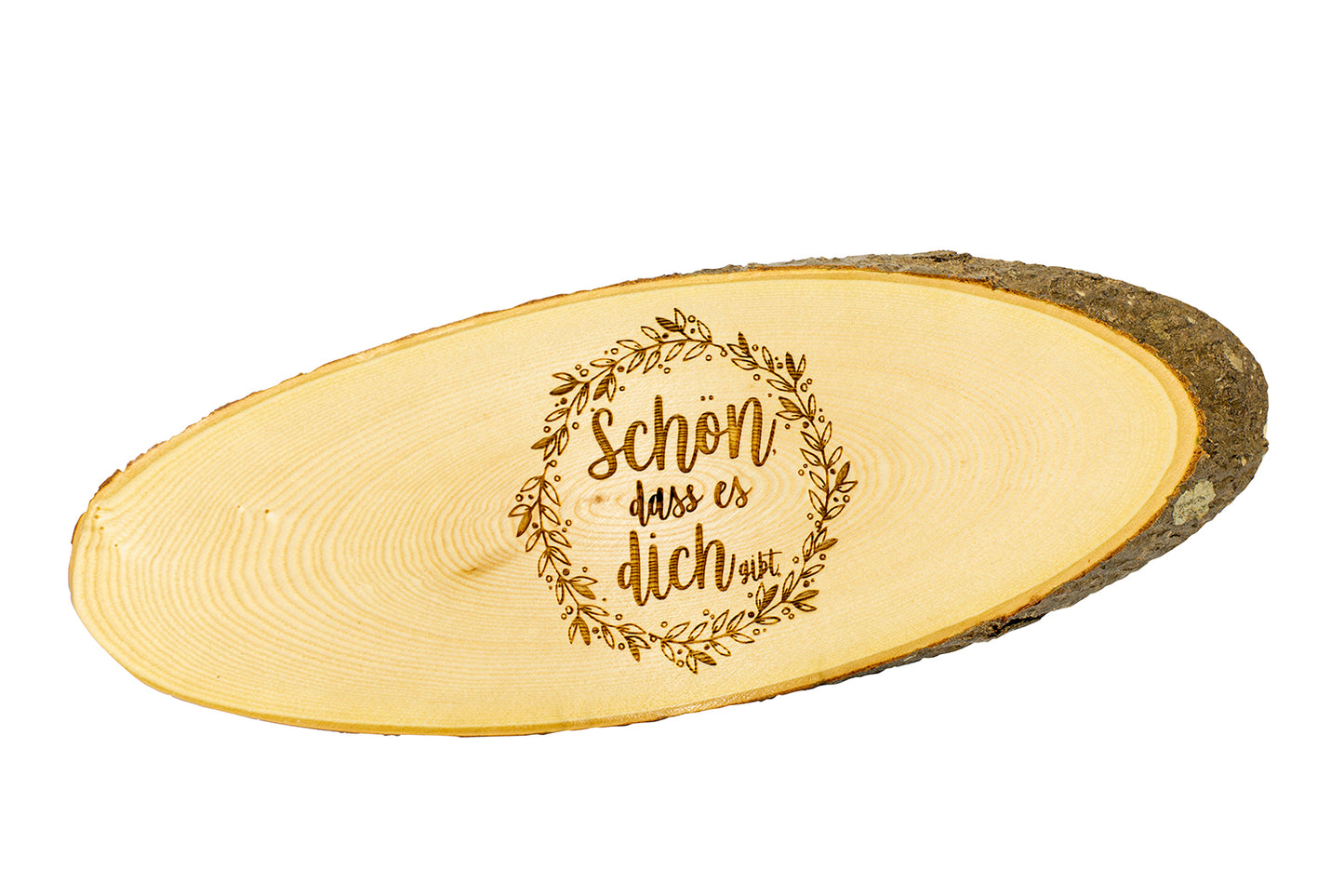 Lunchbrett “Schön, dass es dich gibt”, Esche, 33 – 40 cm