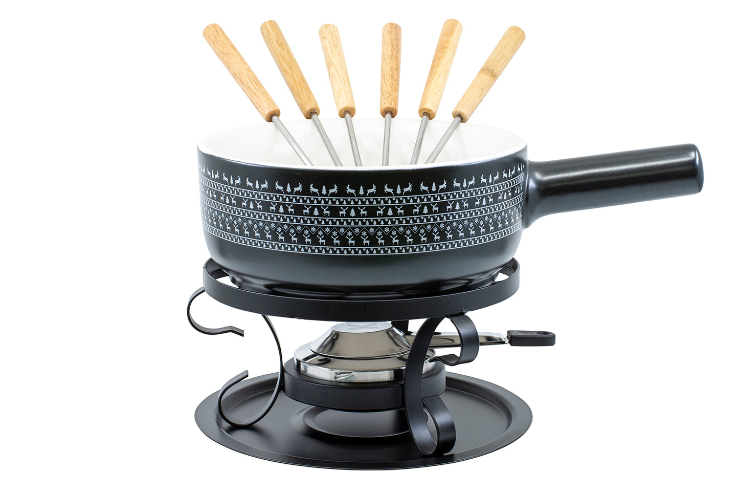 Käsefondue-Set E22 "Nordic Deer", Ø 22cm, 9-teilig
