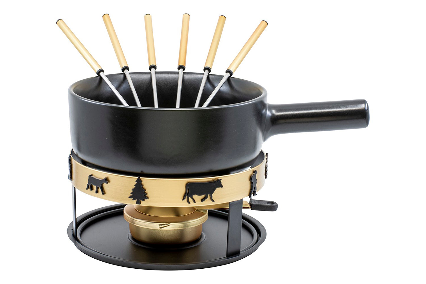 Käsefondue-Set E22 “Golden Alps”, Ø 22 cm, 17-teilig