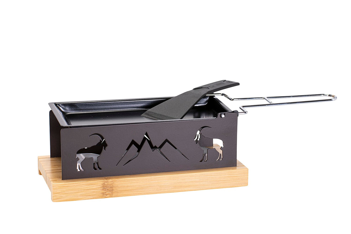 Kerzenraclette Holz "Steinbock", dunkelbraun