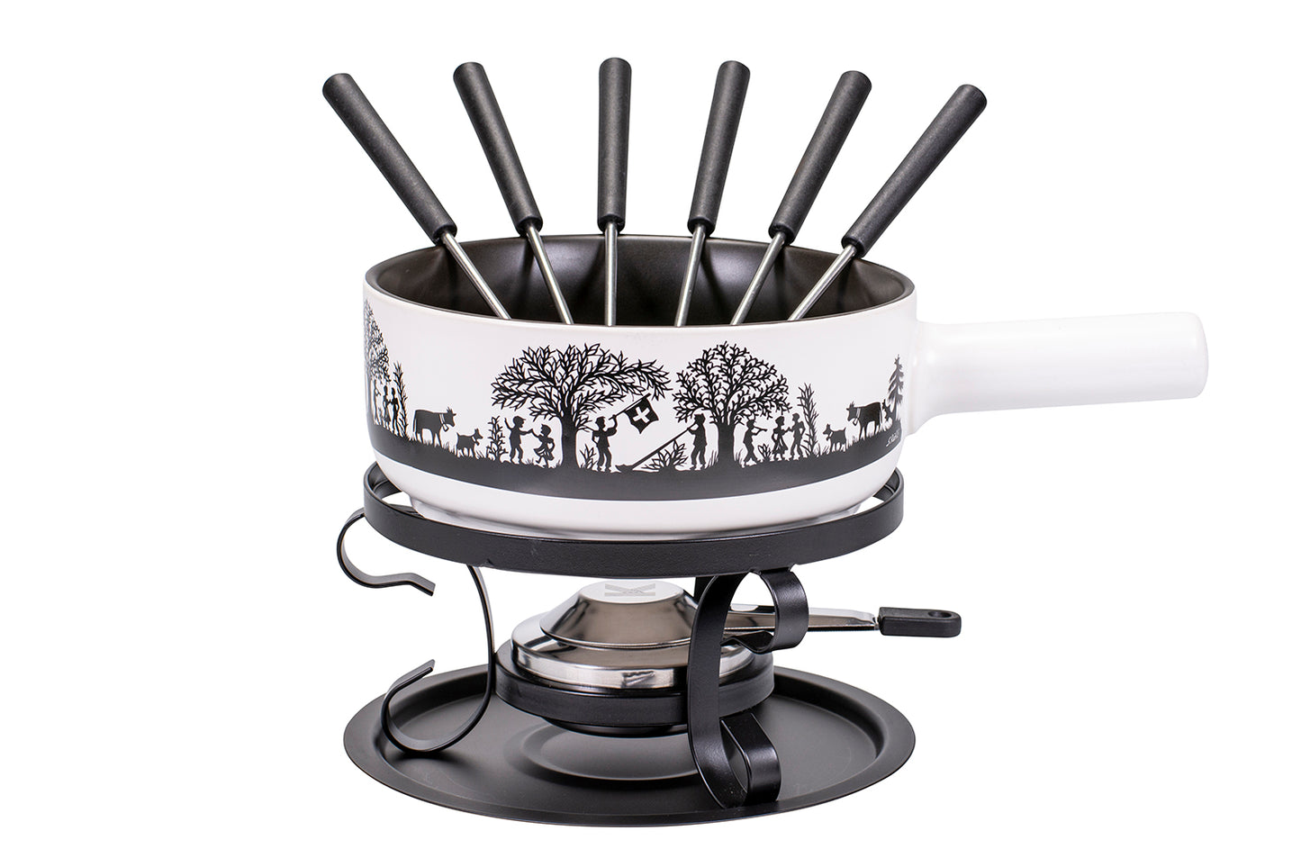 Käsefondue-Set E22 "Bergchilbi", Ø 22 cm, 9-teilig