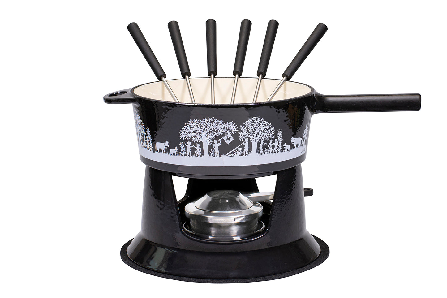 Käsefondue-Set G22 Guss "Bergchilbi", 9-teilig