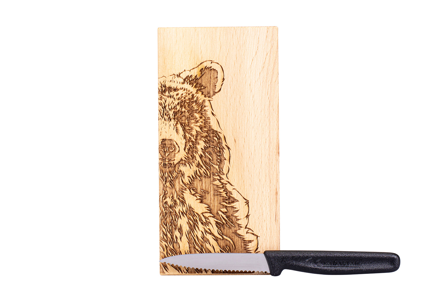 Holzbrett "Braunbär Zoom", Buche, div. Ausführungen