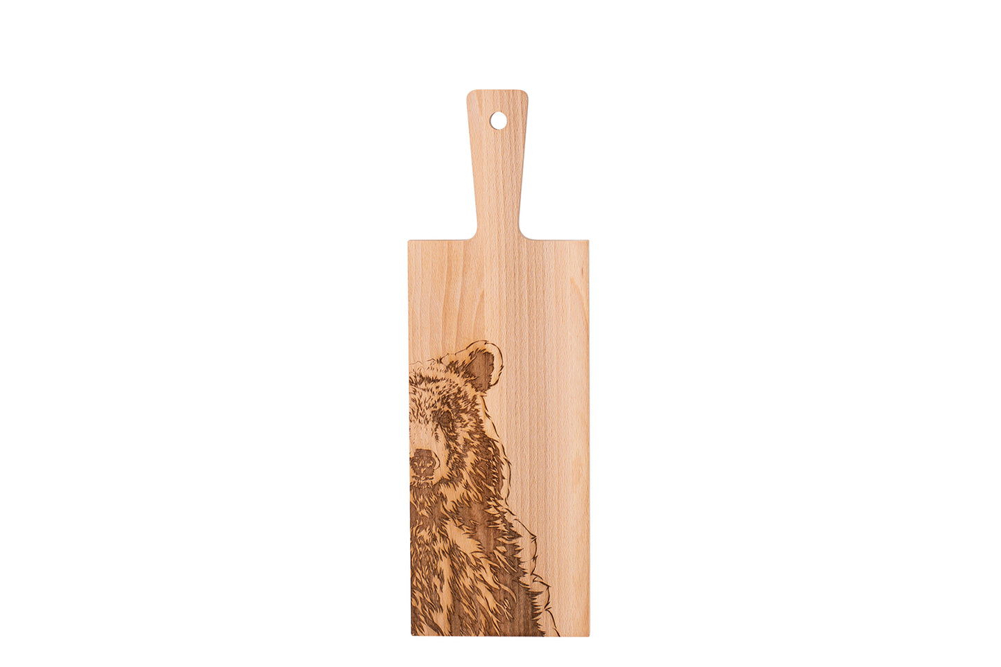 Holzbrett "Braunbär Zoom", Buche, div. Ausführungen