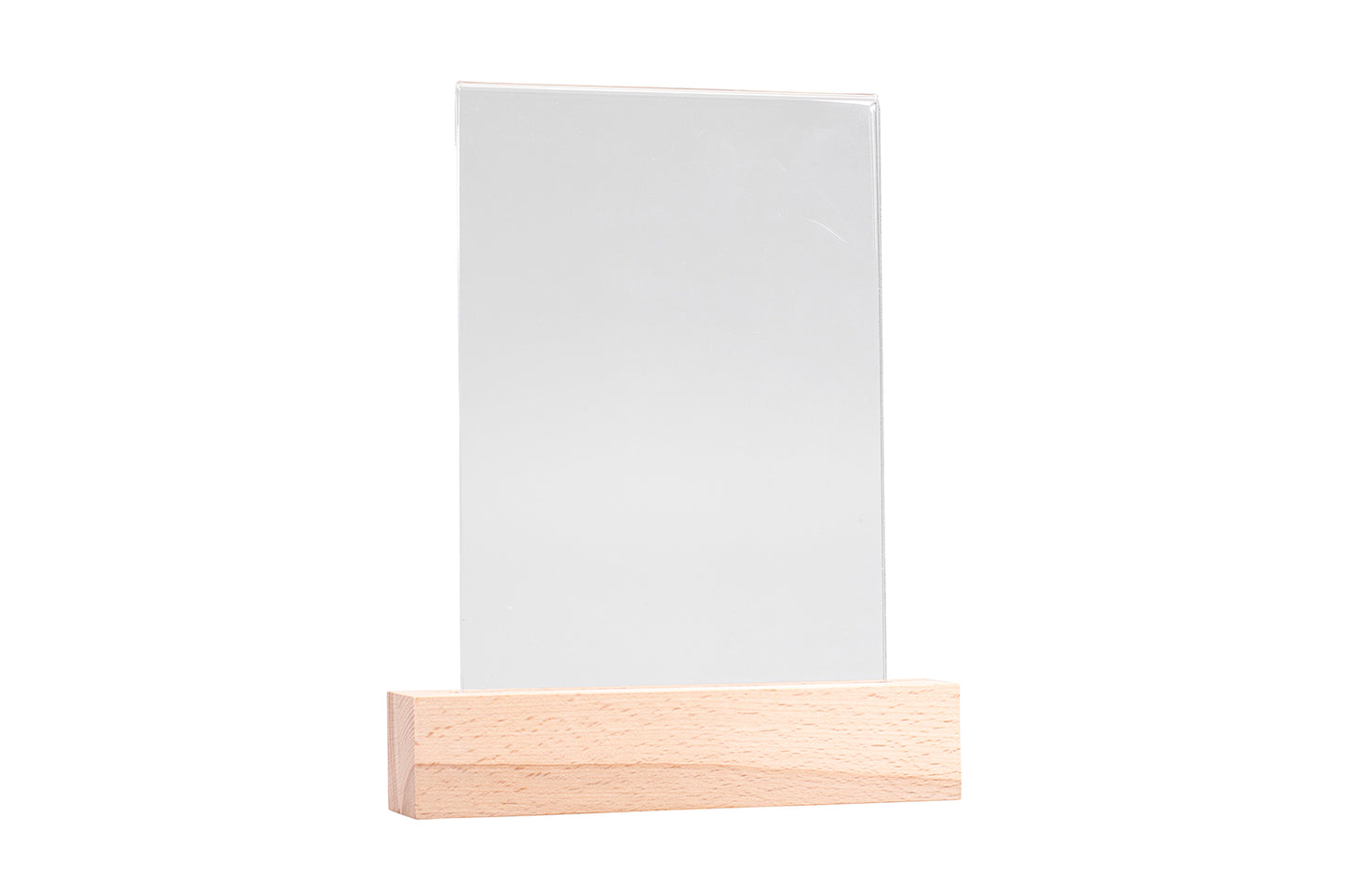 Tischaufsteller "Acryl", Buche, DIN A5 und A6, Personalisierbar