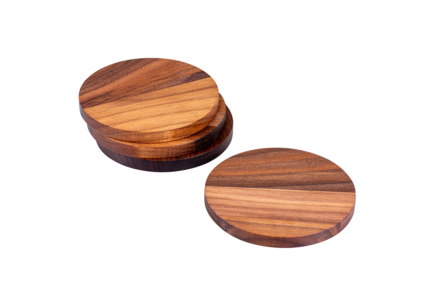 Holz-Untersetzer "Element",Thermo-Esche, Ø 10 cm, 4er-Set