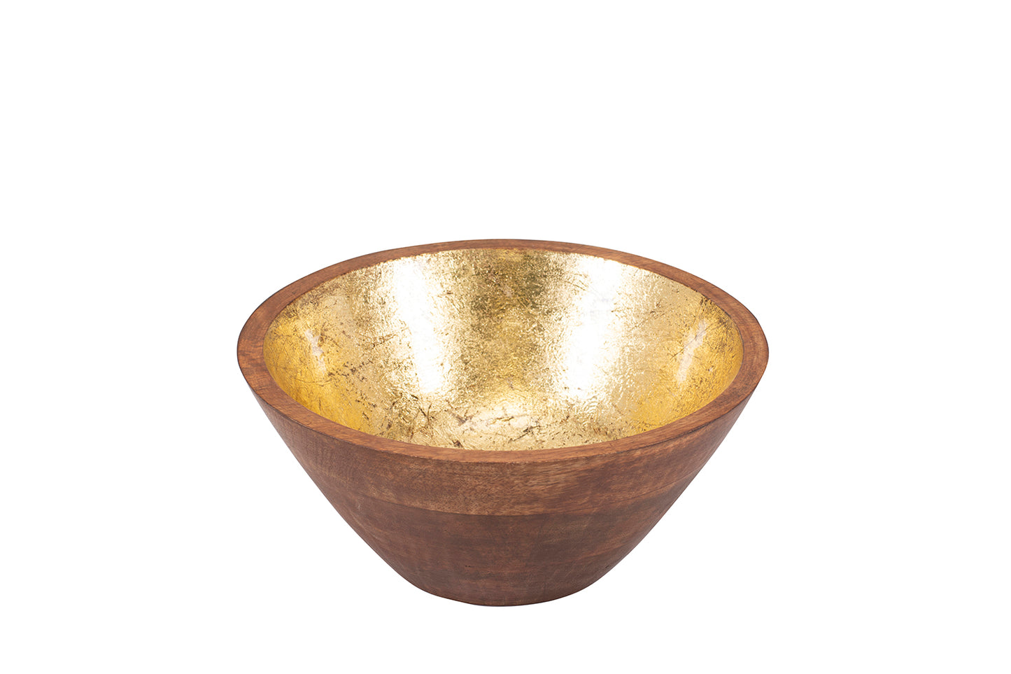 Schale "Shine", Ø 15 cm, Mangoholz, gold