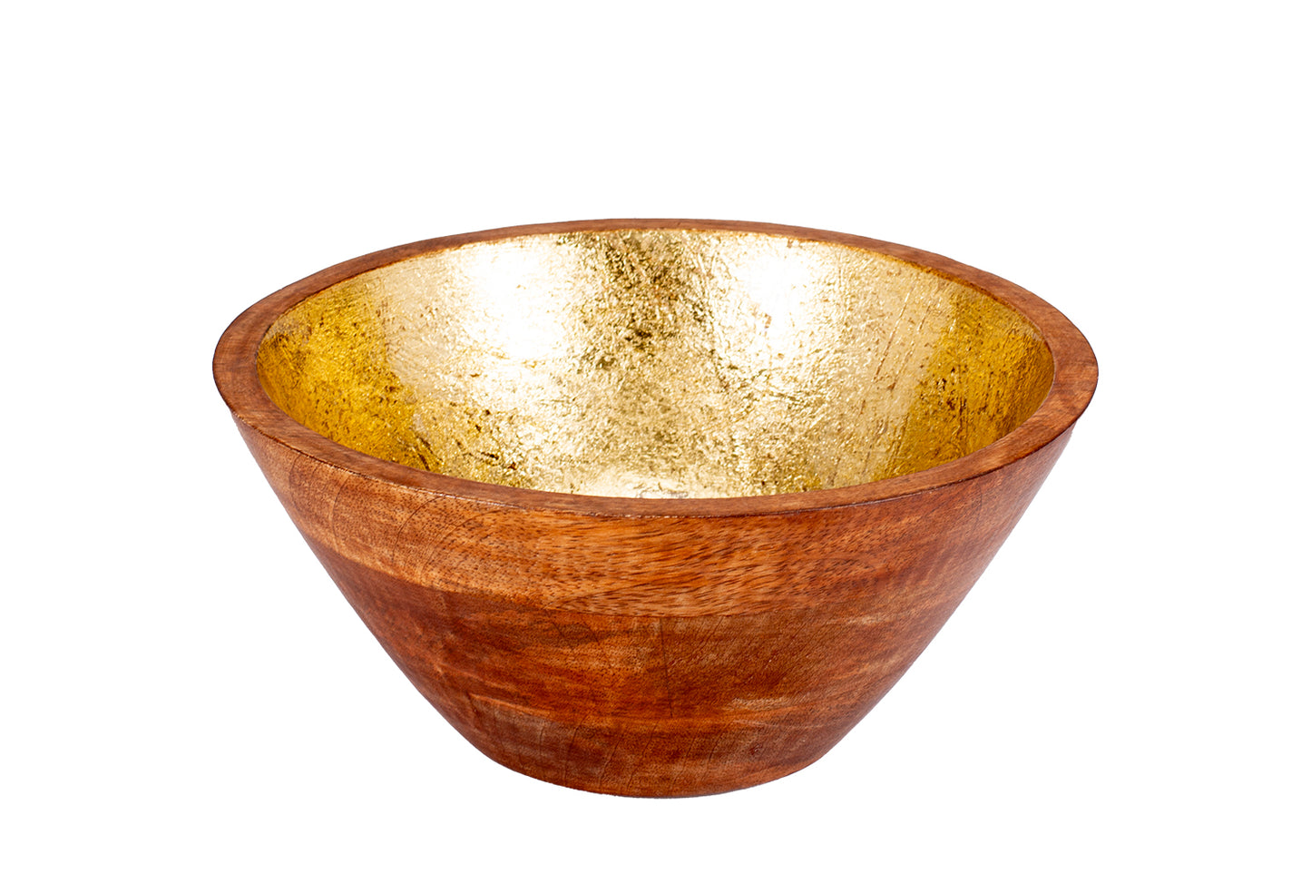 Schale "Shine", Ø 23 cm, Mangoholz, gold