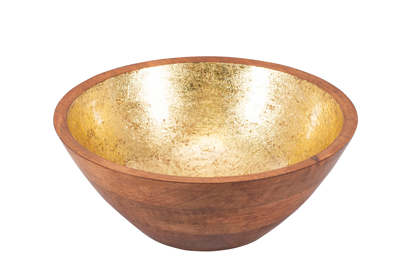 Schale "Shine", Ø 25 cm, Mangoholz, gold
