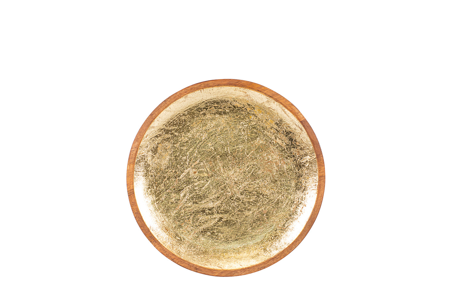 Servierteller "Shine", Ø 25 cm, Mangoholz, gold