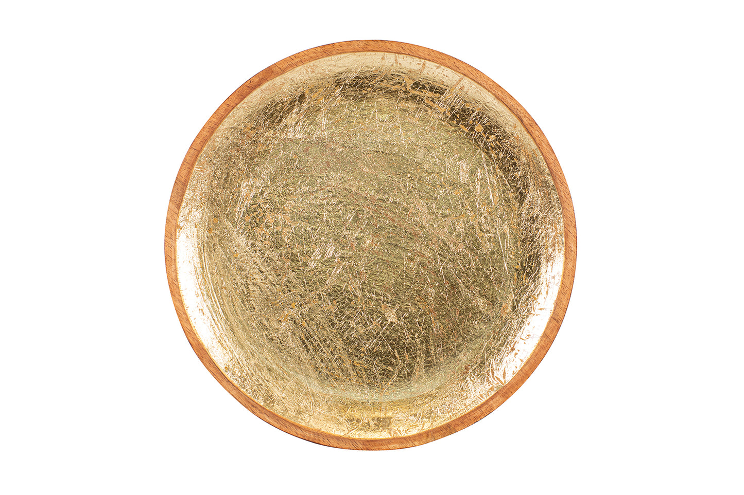 Servierteller "Shine", Ø 30 cm, Mangoholz, gold