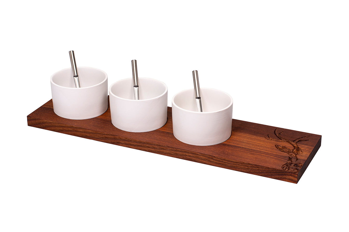 Apéro-Set "Hirsch Zoom", gross, Thermo-Esche, 50 x 14 x 2 cm