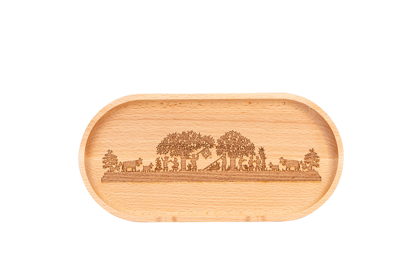 Holzteller oval, "Bergchilbi", Buche, div. Grössen