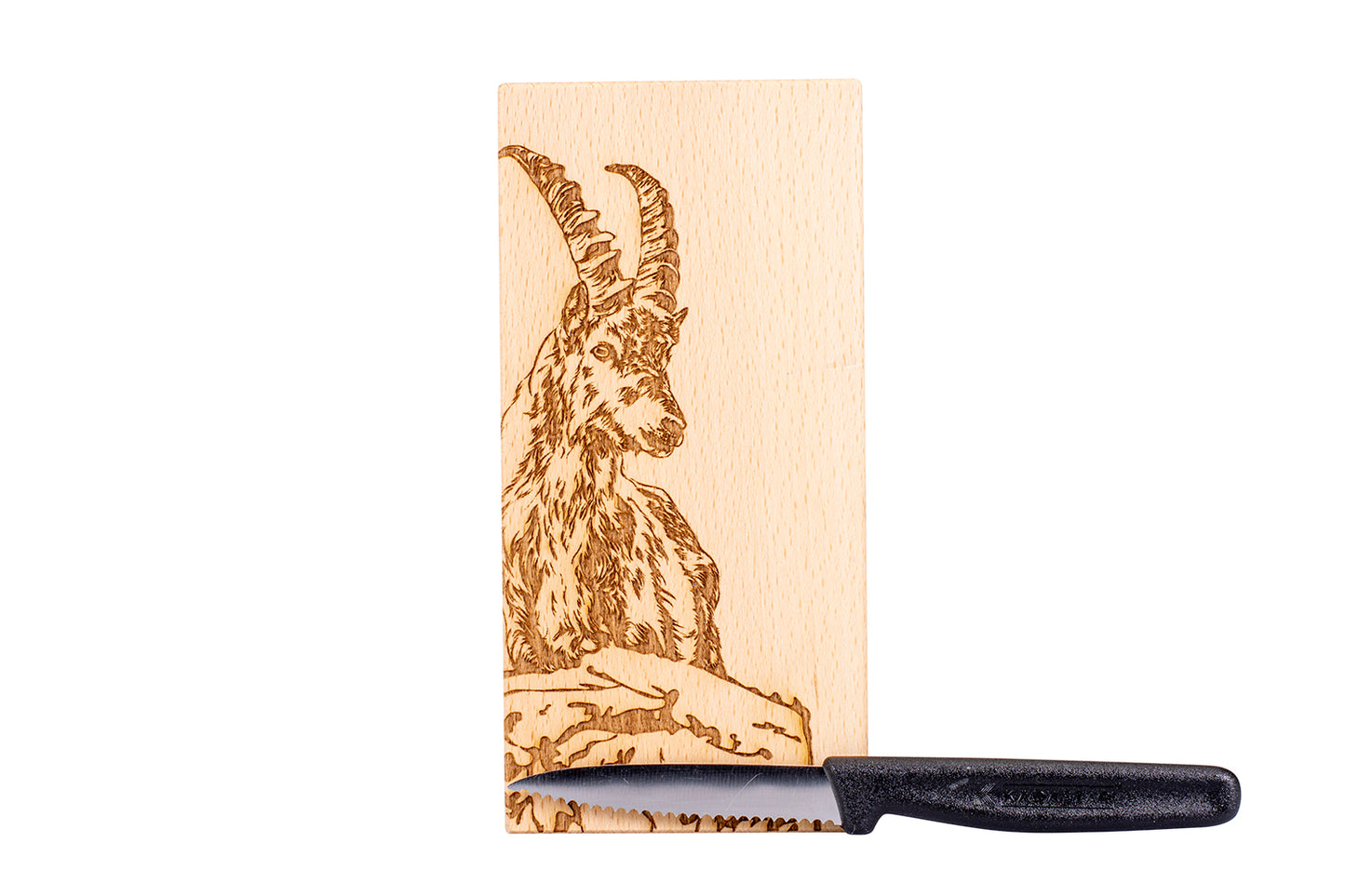 Holzbrett "Steinbock", Buche, div. Ausführungen