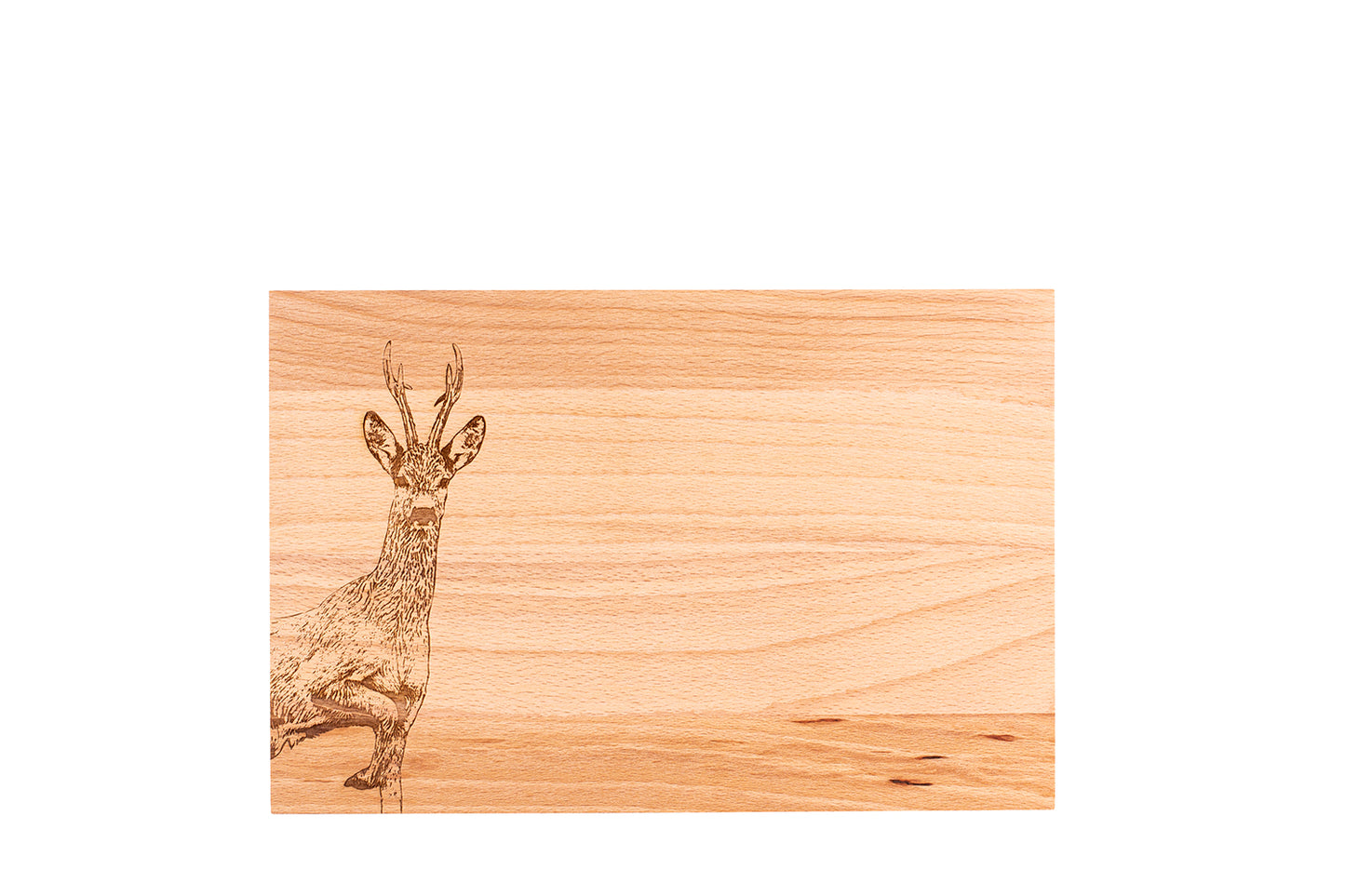 Holzbrett P30 "Rehbock", Buche, 30 x 20 x 1.5 cm