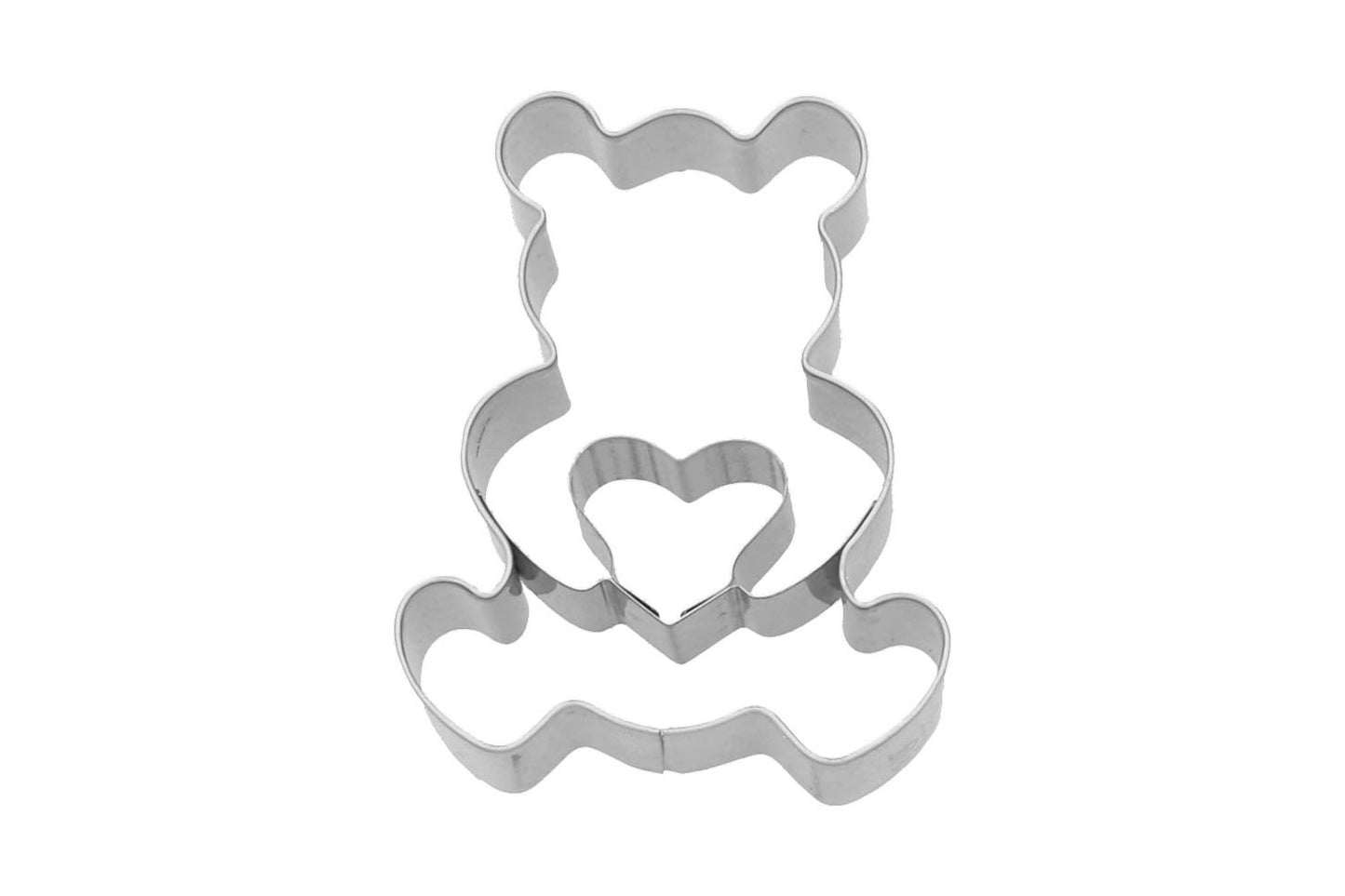 Ausstechform "Teddybär mit Herz", Edelstahl, 6 cm. 5st