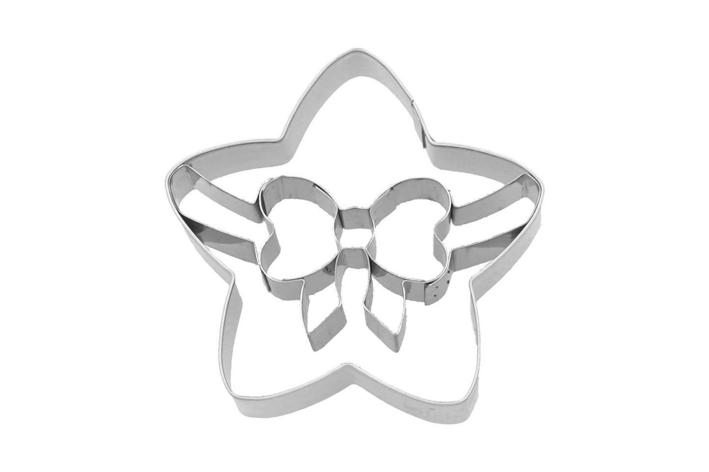 Ausstechform "Stern mit Schleife", Edelstahl. 5st