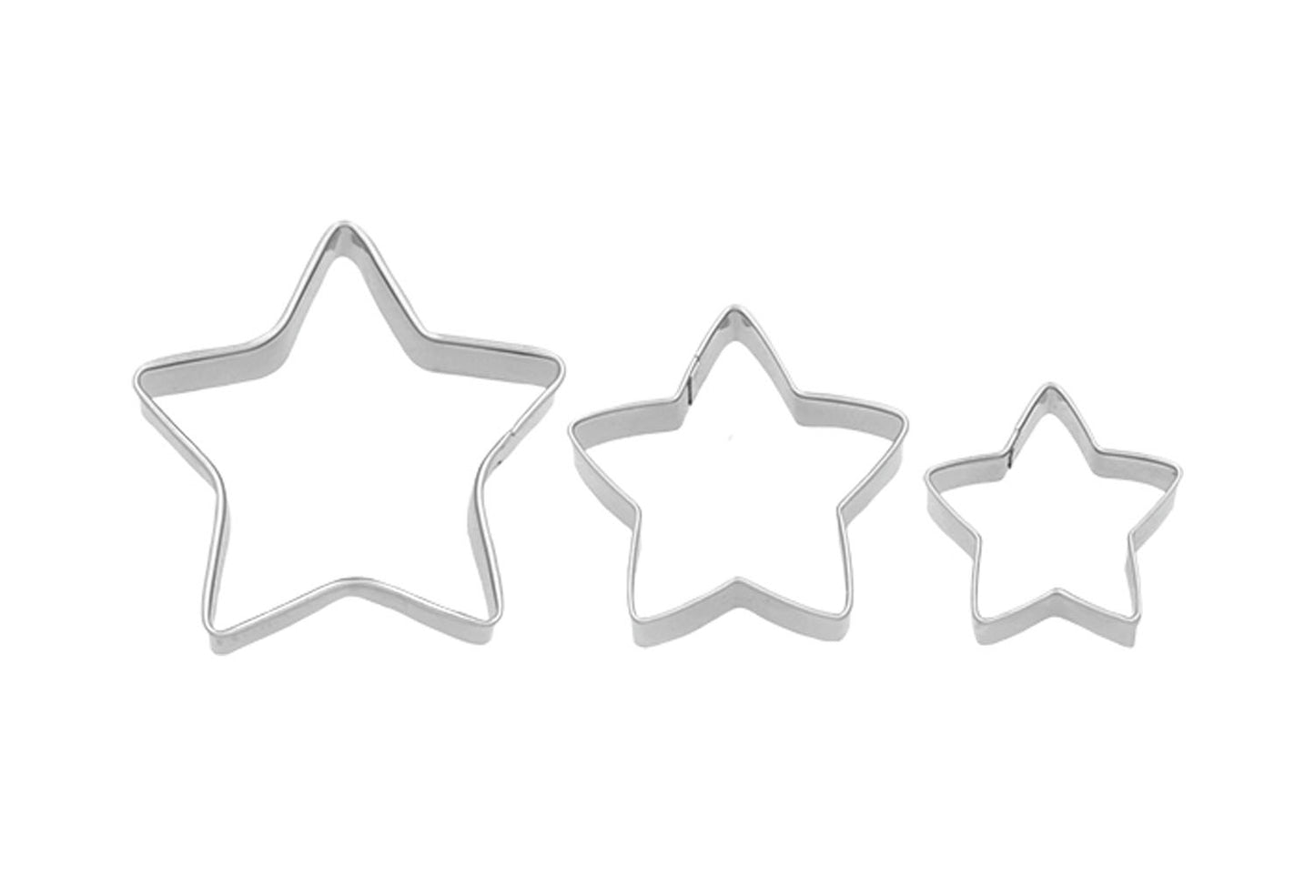Ausstechform "Stern 3-fach Terasse", Edelstahl, 3, 4, 5 cm, 5st