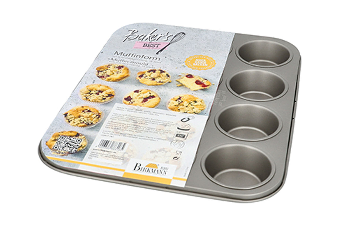 Bakers Best, Muffinform, Ø 7 cm, 35,5 x 27 cm, grau