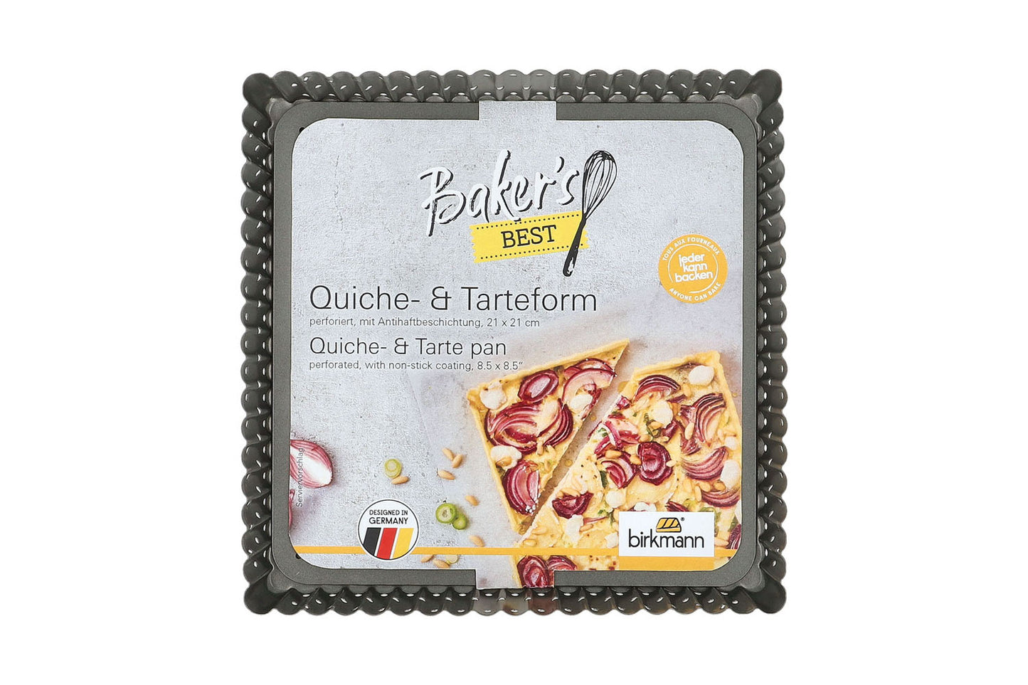 Bakers Best, Quiche- & Tarteform, 21 x 21 cm, grau