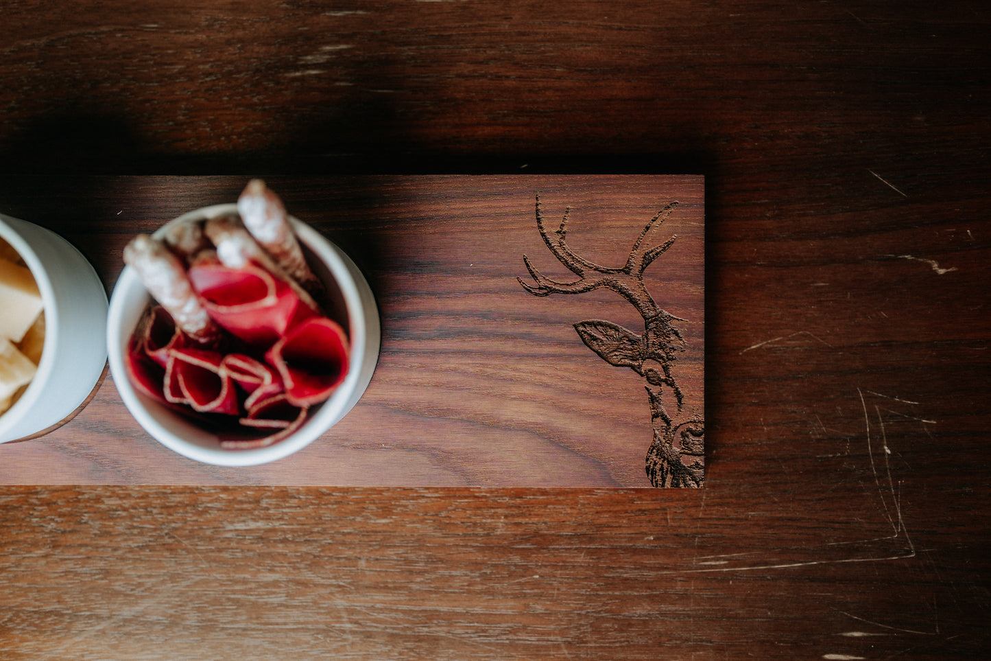 Apéro-Set "Hirsch Zoom", klein, Thermo-Esche, 40 x 11 x 2 cm