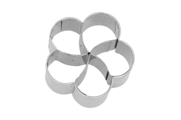 Ausstechform “Blume”, 4 cm, mit Innenprägung, Edelstahl, 5st