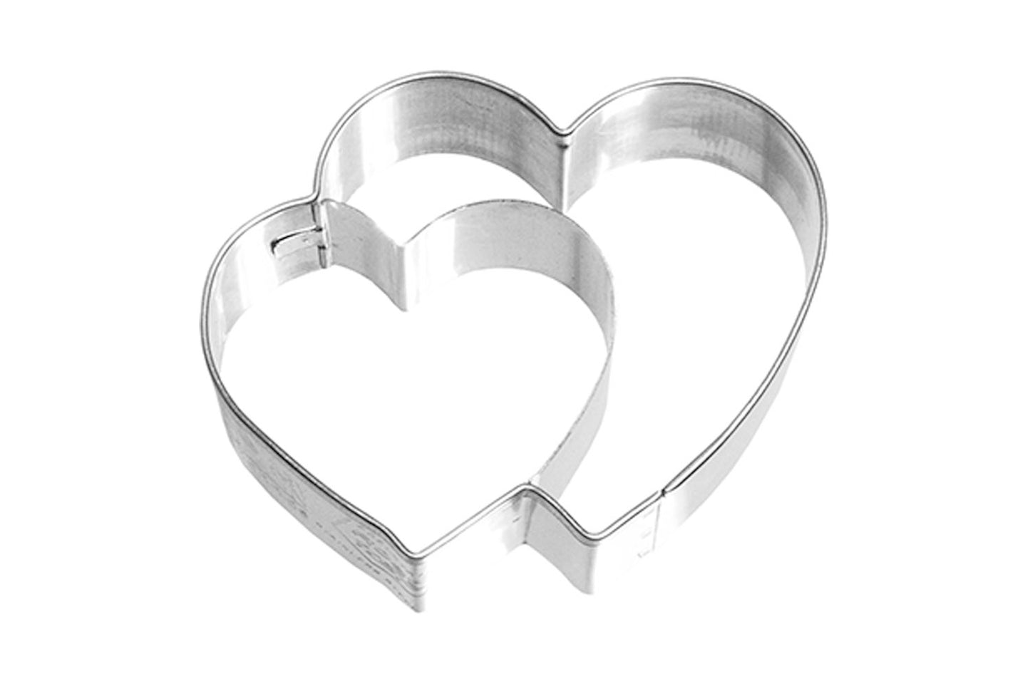 Ausstechform "Doppelherz", Edelstahl, 6,5 cm. 5st