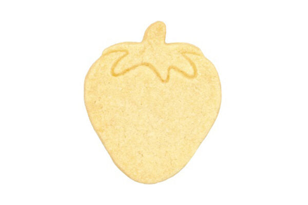 Ausstechform “Erdbeere”, 6 cm, mit Innenprägung, Edelstahl, 5st