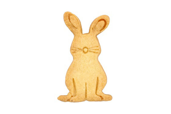 Ausstechform “Hase sitzend”, 7 cm, mit Innenprägung, Edelstahl, 5st