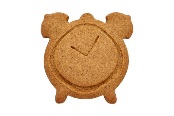 Ausstechform “Wecker”, 6 cm, mit Innenprägung, Edelstahl, 5st