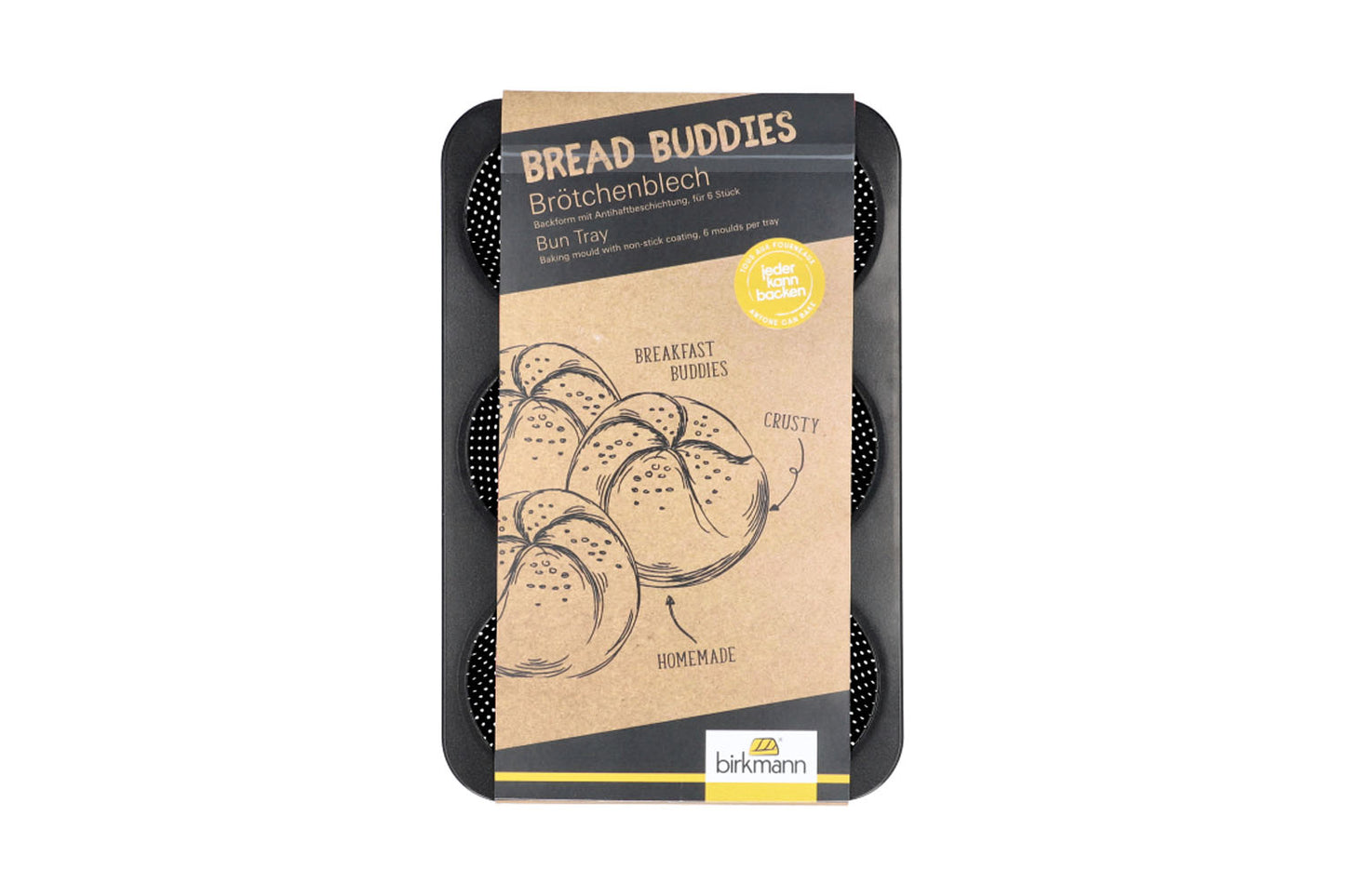 Bread Buddies, Brötchenblech, für 6 Stück, 32 x 21 cm