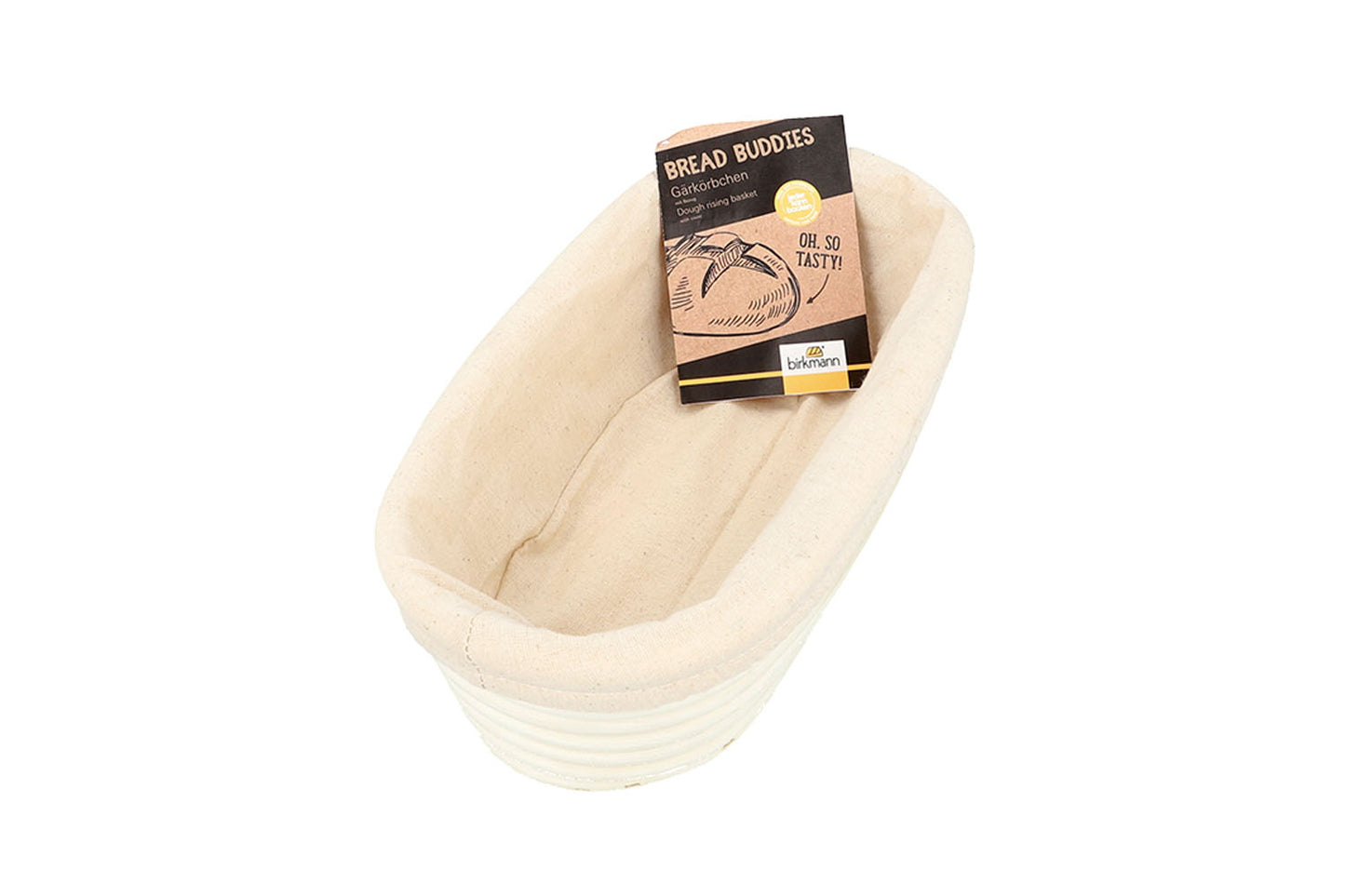 Bread Buddies, Gärkörbchen länglich, Ø 30,5 cm, mit Baumwoll-Bezug