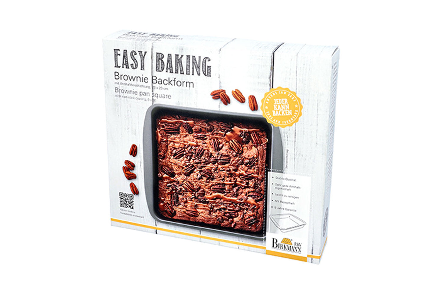 Easy Baking, Brownieform, 23 x 23 cm, anthrazit