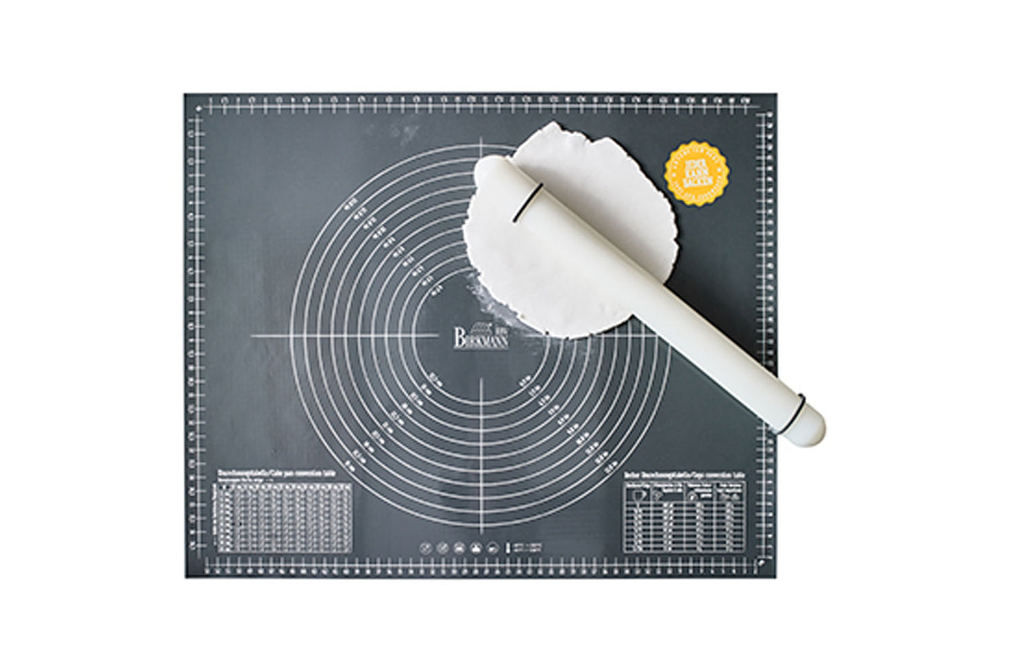 Easy Baking, Ausrollmatte mit Skalierung, 45 x 55 cm, anthrazit