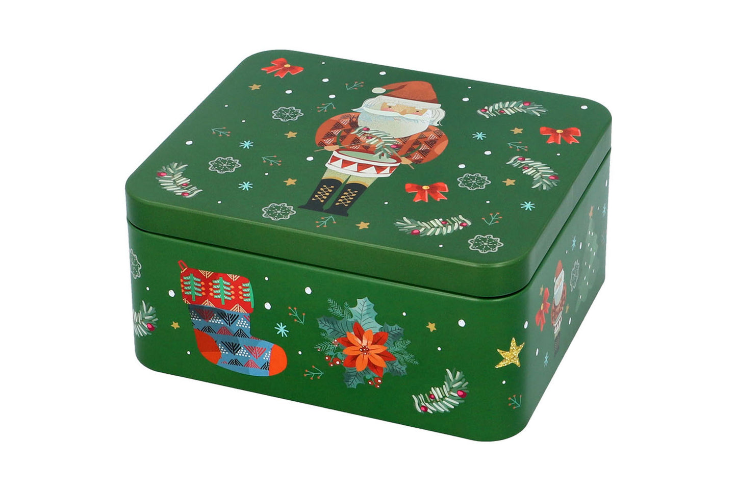 Gebäckdosen-Set "Knackige Weihnachten", Weissblech, Box S: 12 x 10 cm, M: 15 x 13 cm