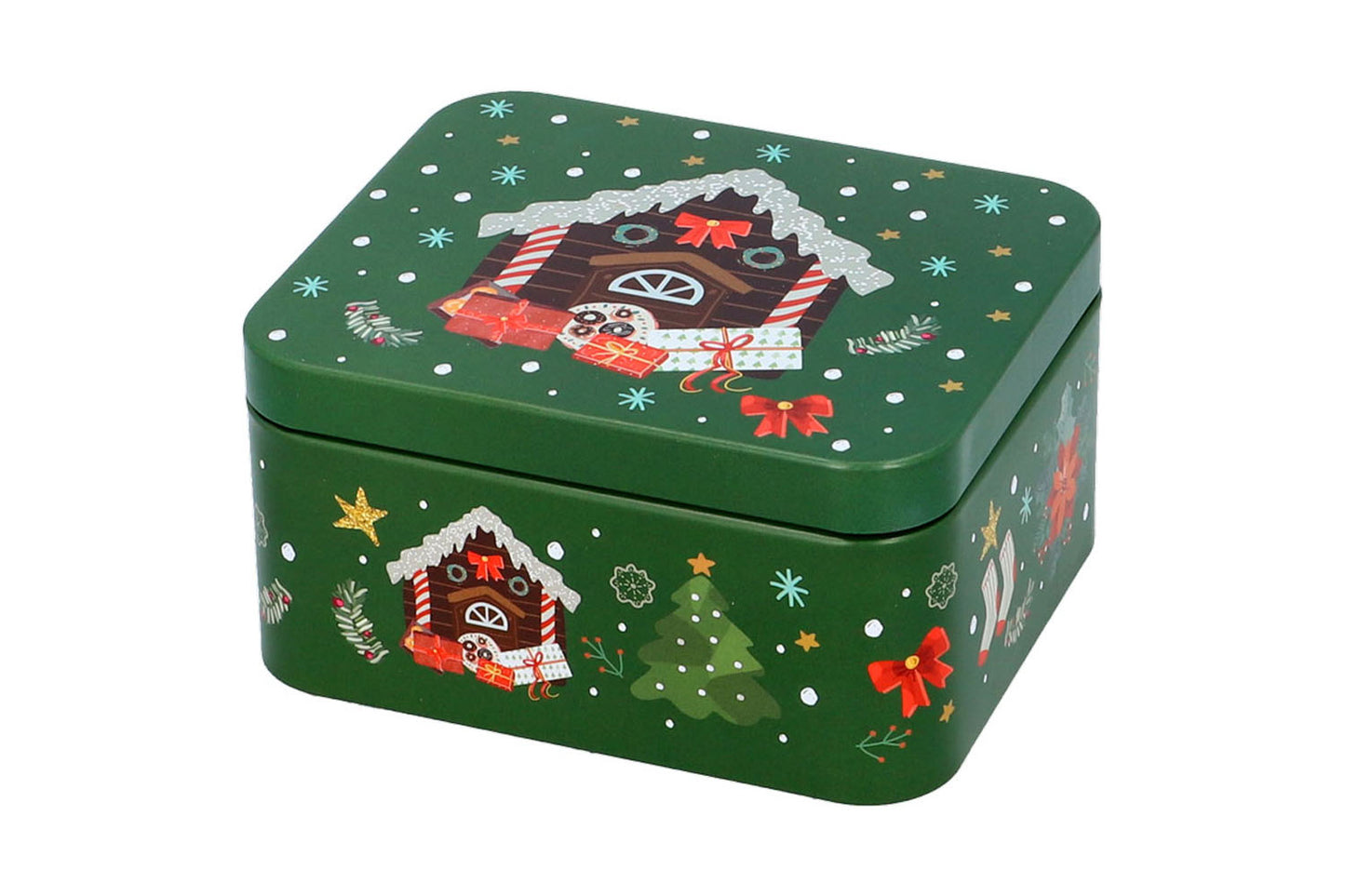 Gebäckdosen-Set "Knackige Weihnachten", Weissblech, Box S: 12 x 10 cm, M: 15 x 13 cm