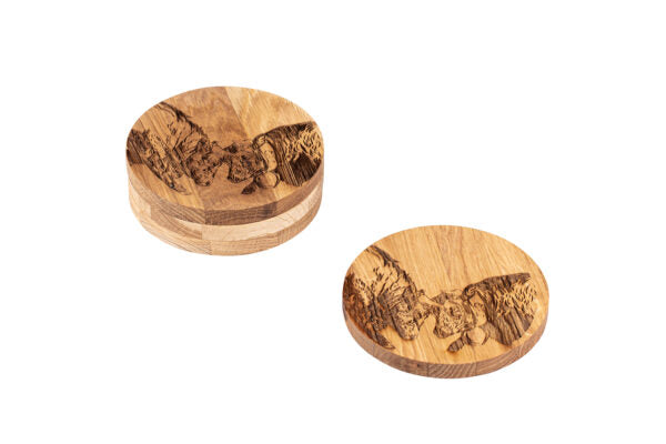 Holz-Untersetzer "Eringer Kühe", Buche oder Eiche