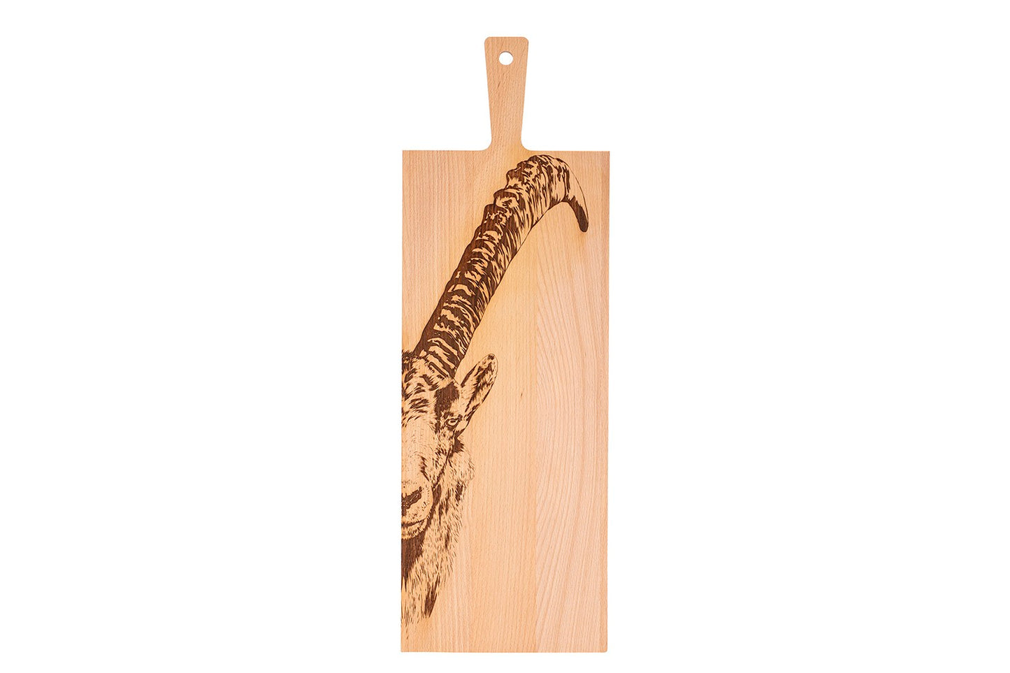 Holzbrett "Steinbock Zoom", Buche, div. Ausführungen