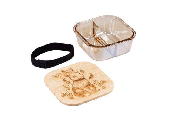 Lunchbox Glas mit Deckel “Frühlingshase” 2 Grössen
