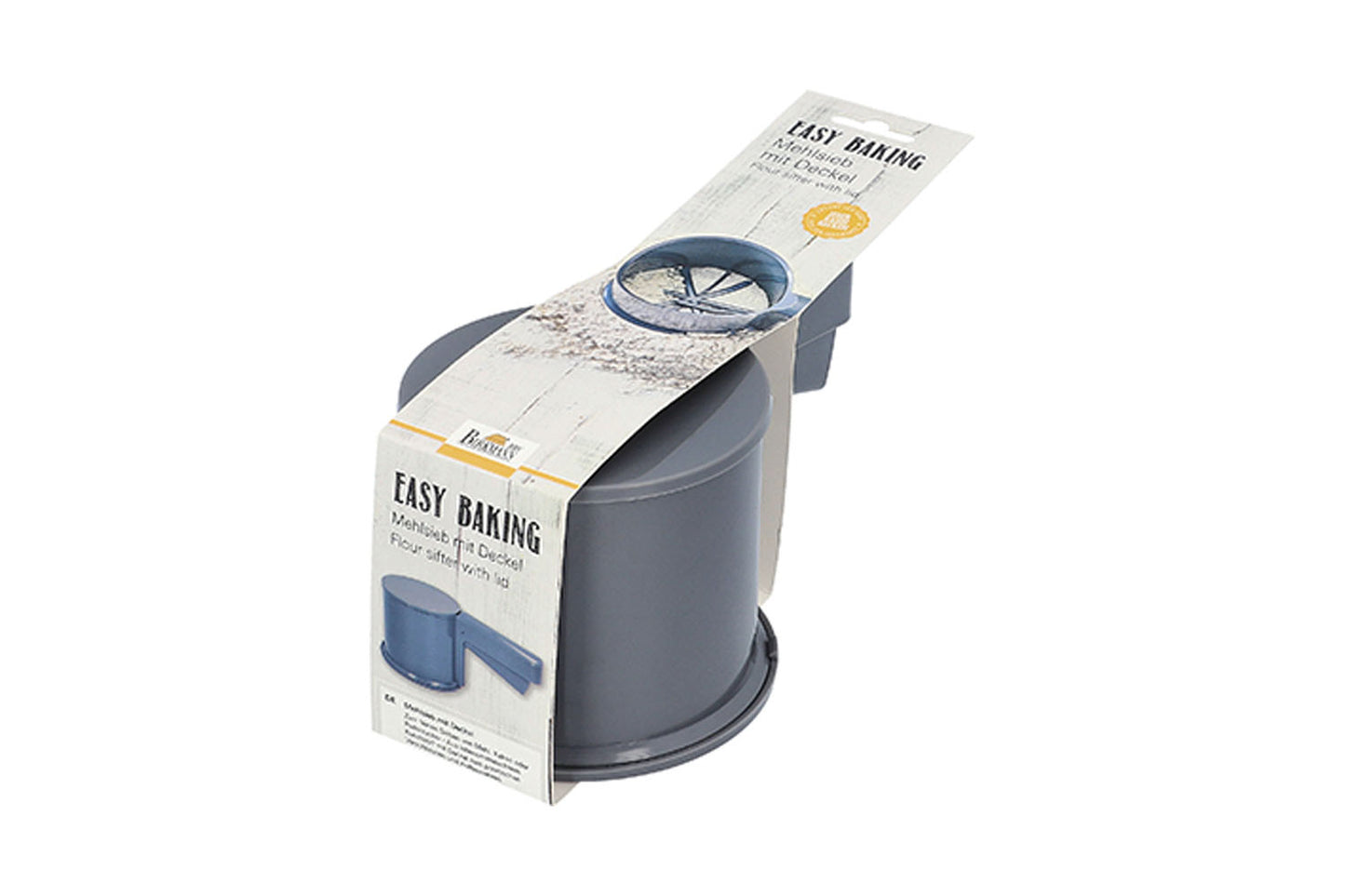 Easy Baking, Mehlsieb mit Deckel, Ø 10 cm, Kunststoff, grau