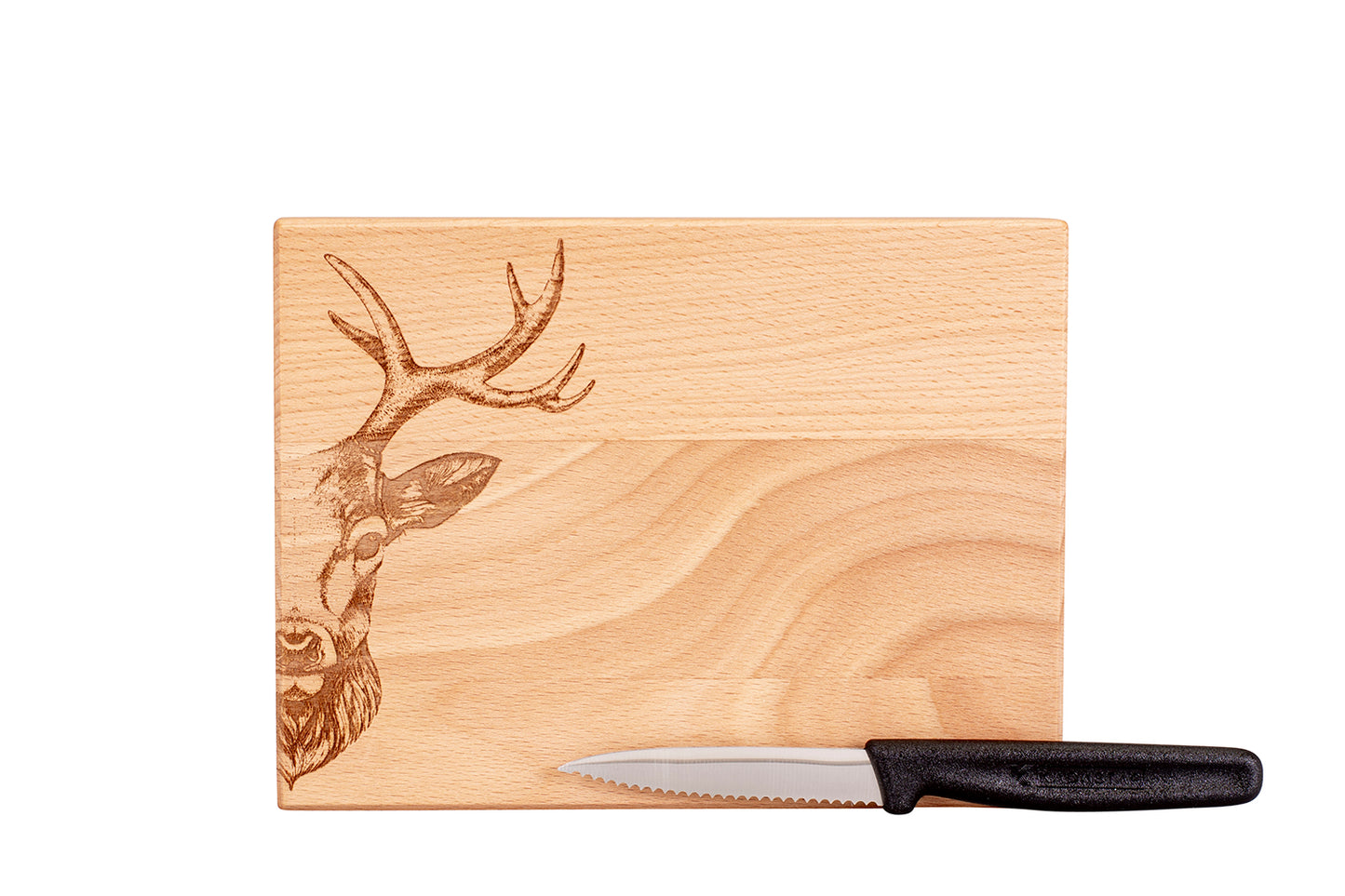 Holzbrett "Hirsch Zoom", Buche, div. Ausführungen