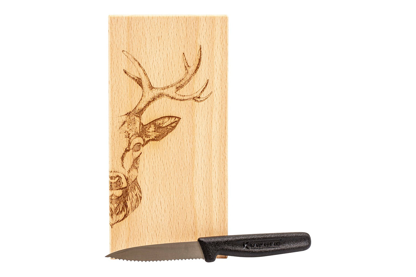 Holzbrett "Hirsch Zoom", Buche, div. Ausführungen