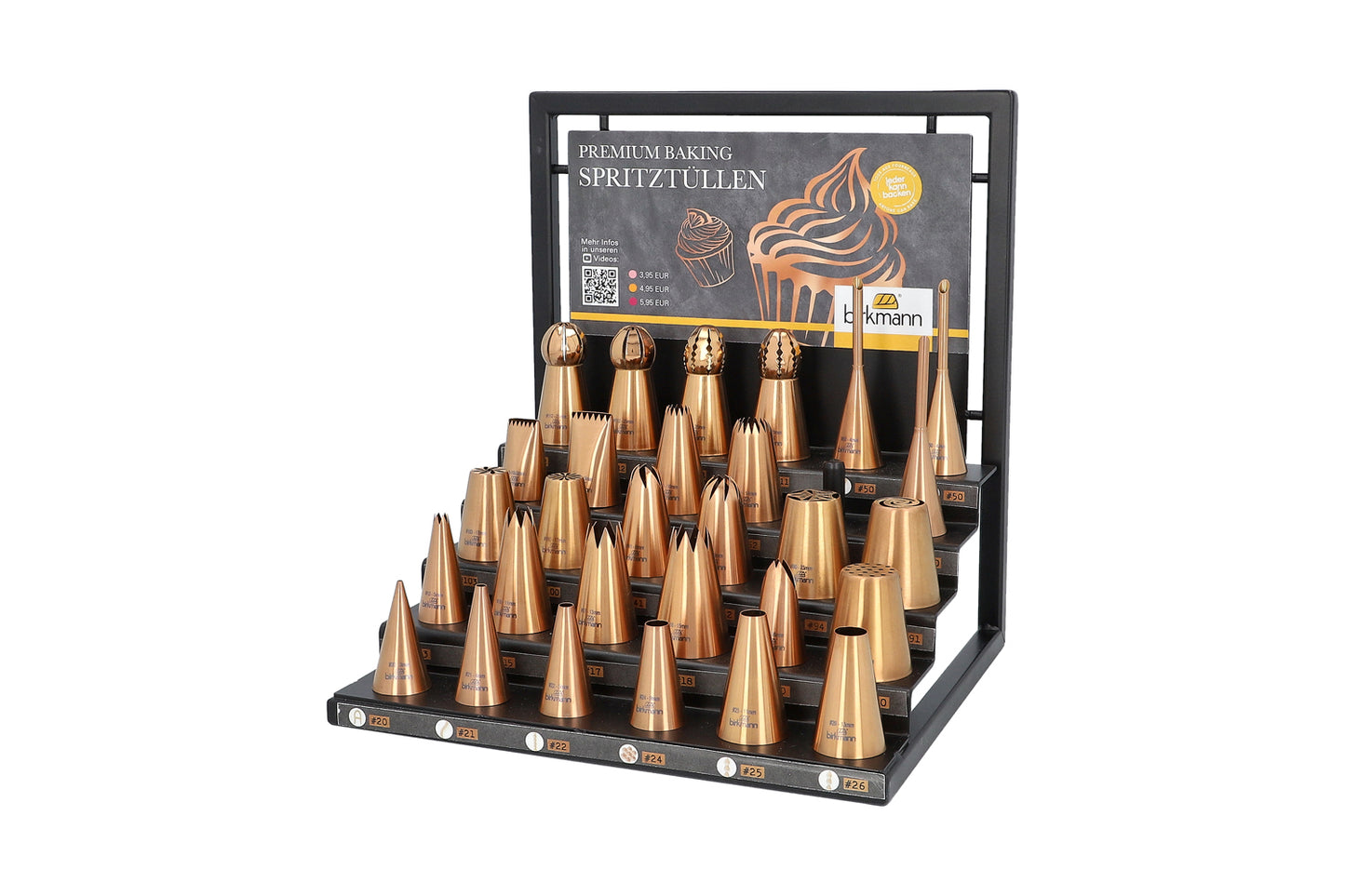 VKF Metalldisplay, schwarz für Tüllen Kupfer, bestückt