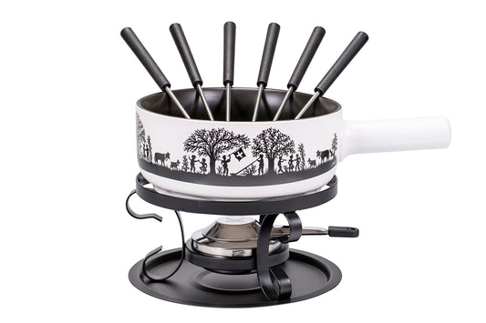 Käsefondue-Set E22 "Bergchilbi", Ø 22 cm, 9-teilig