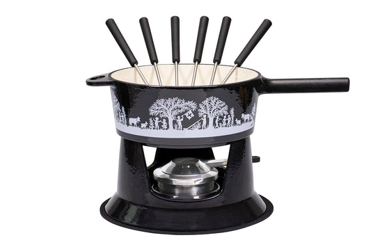 Käsefondue-Set G22 Guss "Bergchilbi", 9-teilig